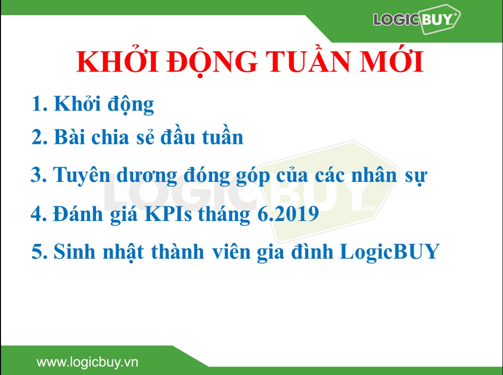 CHƯƠNG TRÌNH KHỞI ĐỘNG NGÀY MỚI 08/07/2019
