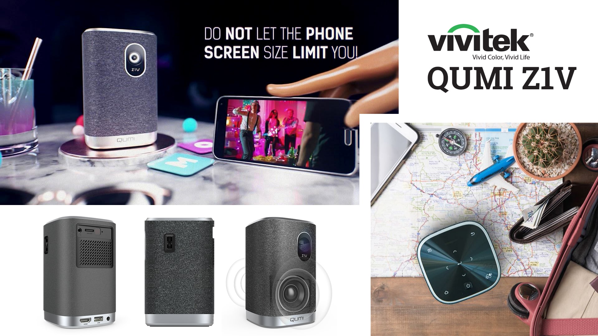 Vivitek Qumi Z1V – Mẫu máy chiếu mini được ưa chuộng nhất năm