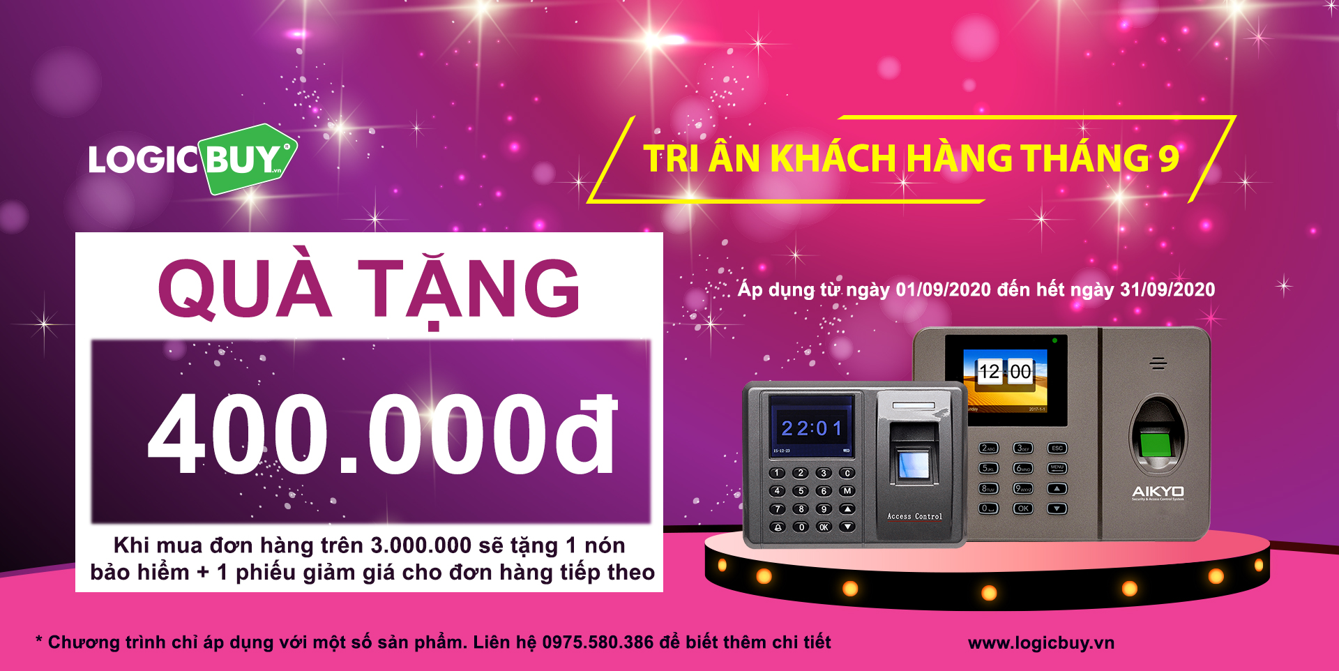 [Máy chấm công] Chương Trình Khuyến Mãi Tháng 9