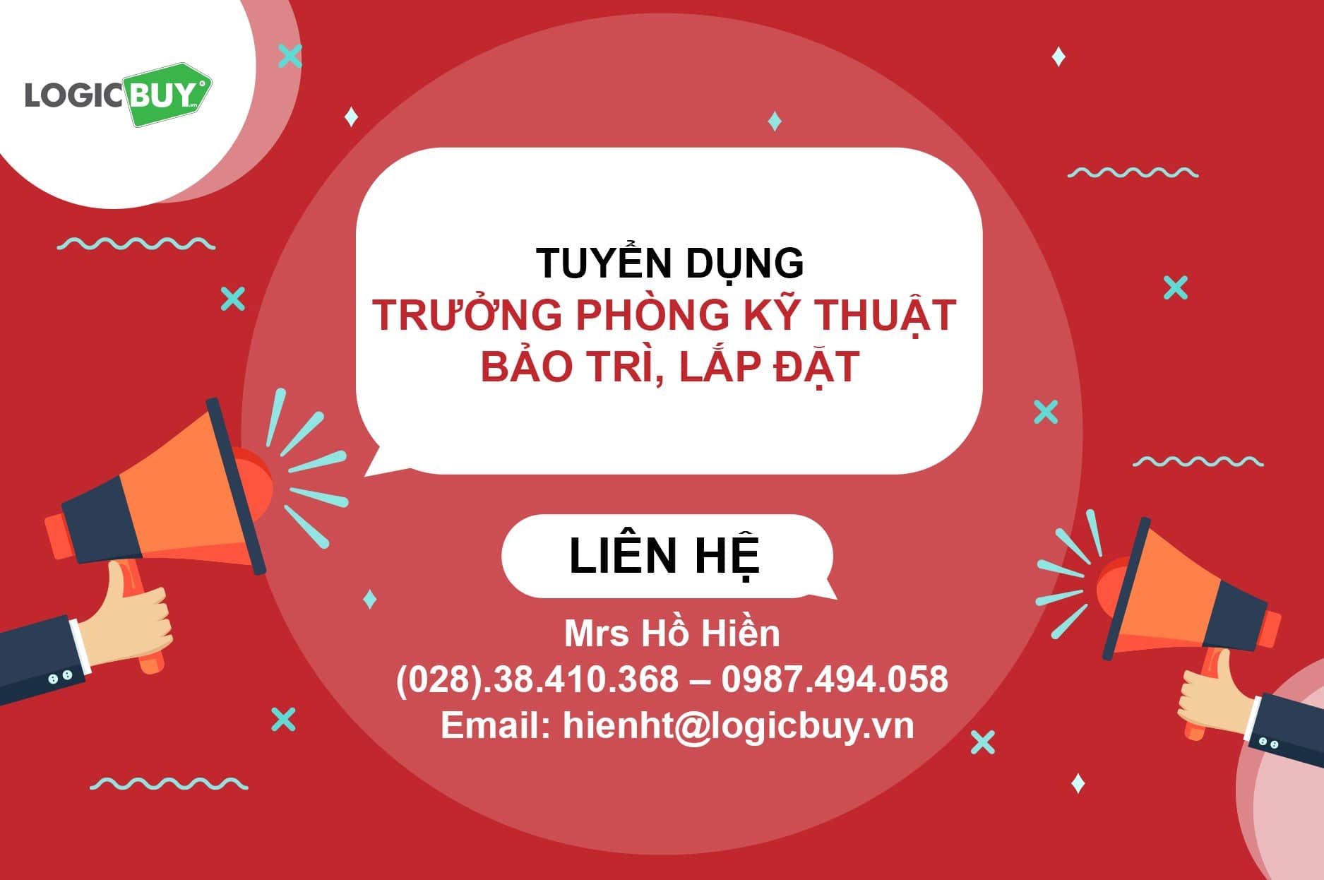 TUYỂN DỤNG TRƯỞNG PHÒNG KỸ THUẬT THÁNG 2.2021