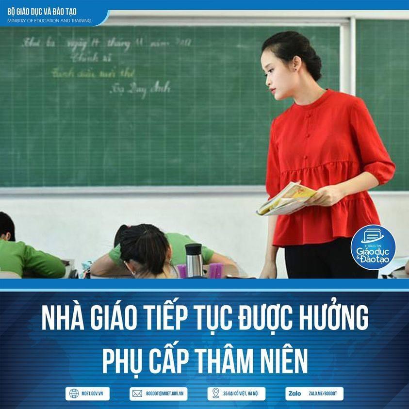 Nhà giáo tiếp tục được hưởng Phụ cấp thâm niên từ 1/8/2021
