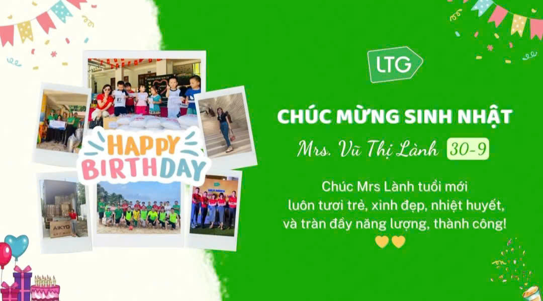 Chúc mừng Sinh Nhật Mrs.Vũ Thị Lành 30/9